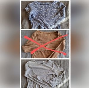 Lot of long sleeve crop tops